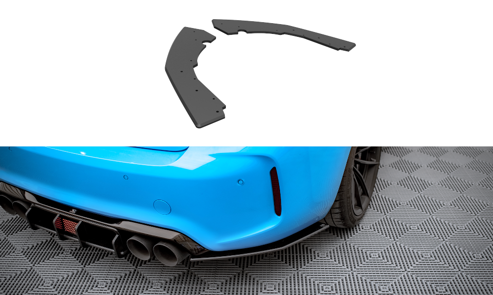 Image of Street Pro Rear Side Splitters BMW M2 F87 Red Line