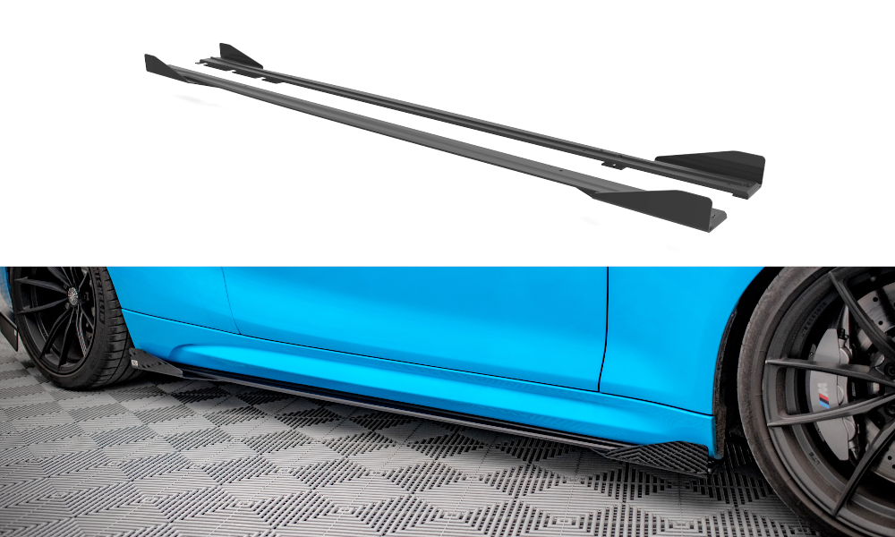 Image of Street Pro Side Skirts Diffusers + Flaps BMW M2 F87-GB V1