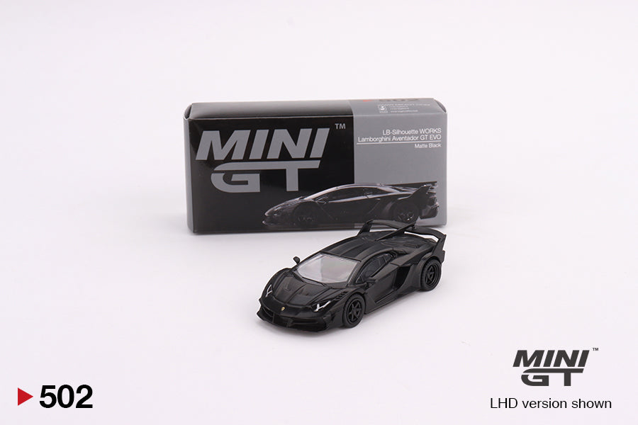 Image of Mini GT - 1/64 LB-Silhouette Works Lamborghini Aventador GT Evo (Matt Black)