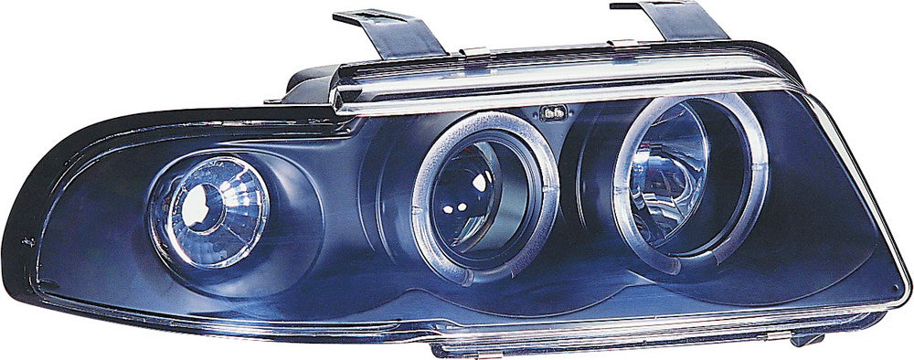 Image of Audi A4 95-98 Black 1-Piece Angeleye Headlights