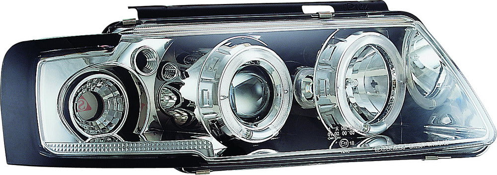 Image of VW Passat 97-00 Chrome+1-Piece Angeleye Headlights