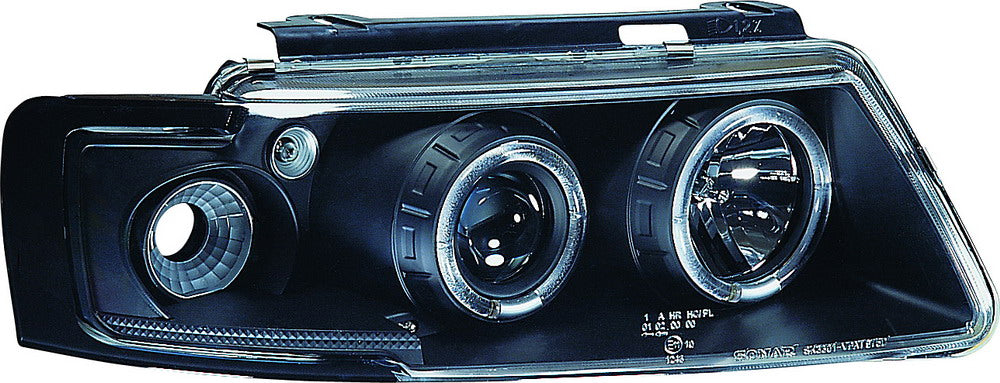Image of VW Passat 97-00 Black+1-Piece Angeleye Headlights