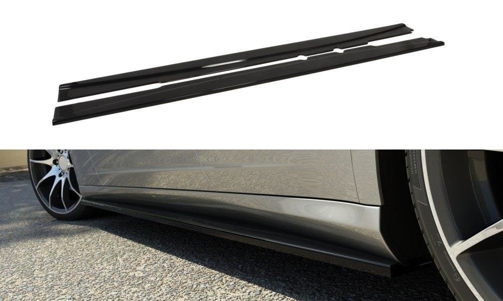 Image of Side Skirts Diffusers Mercedes C219 - Gloss Black