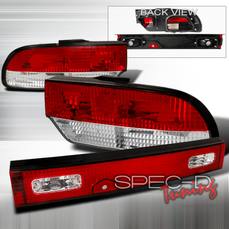Image of Nissan S13 89-94 Red/Clear Taillights 3-Piece