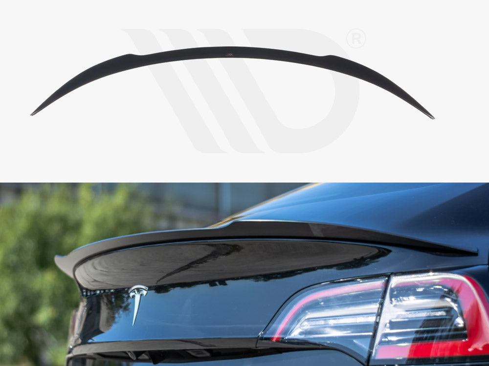 Image of Tesla Model 3 17+ Spoilerverlenging/kap Glans Zwart Maxton