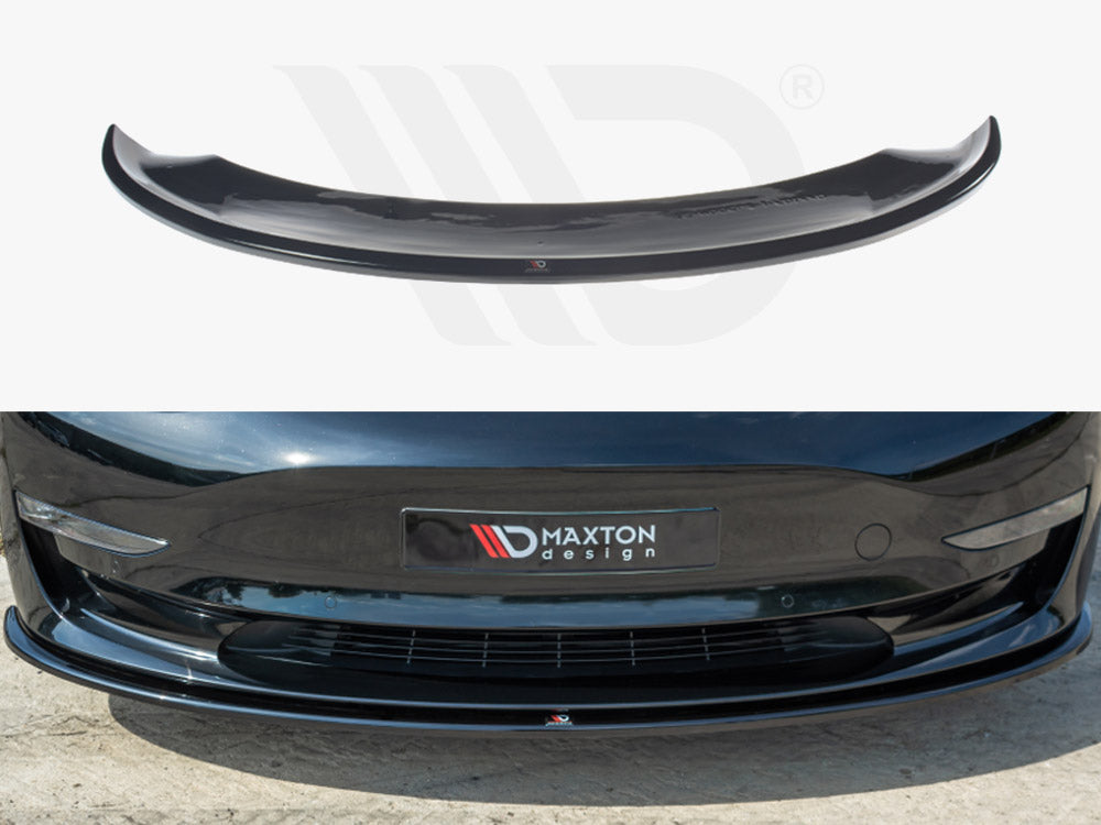 Image of Tesla Model 3 17+ Front Bumper Splitter V1 Carbonlook Maxton
