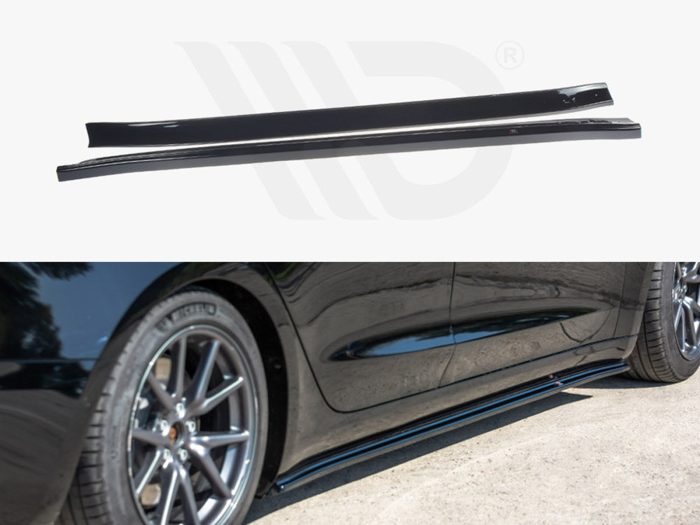 Image of Tesla Model 3 2017+ zijskirtverlengingen Carbonlook Maxtonx
