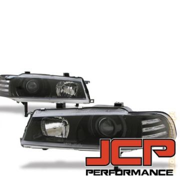 Image of Honda Prelude 92-96 LXS Headlights 1-Piece Clear Black
