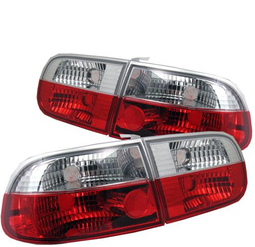 Image of Honda Civic 92-95 2/4D Red/Clear G4 Taillights