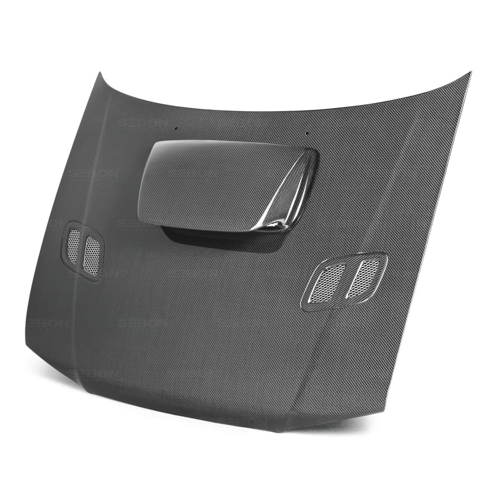 Image of Subaru Impreza 98-01 Seibon OEM Carbon Hood incl STI Scoop