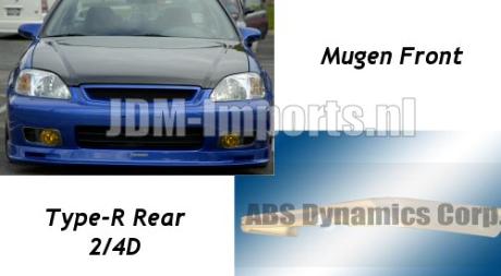 Image of Honda Civic 96-00 2/4D Mugen Front & TypeR Rear Lips [SIX]