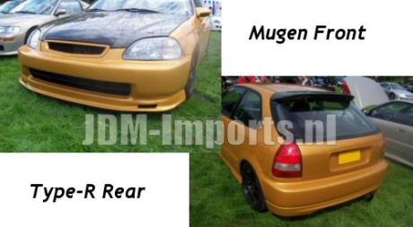Image of Honda Civic 96-00 3D Mugen Front & TypeR Rear Lips [SIX]