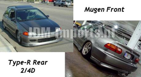 Image of Honda Civic 92-95 2/4D Mugen Front & TypeR Rear Lips [SIX]