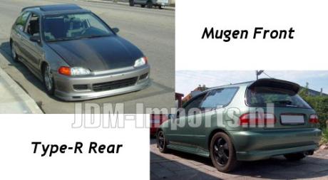 Image of Honda Civic 92-95 3D Mugen Front & TypeR Rear Lips [SIX]