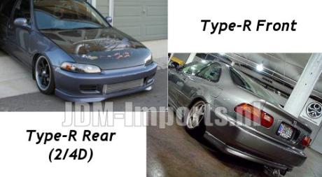 Image of Honda Civic 92-95 2/4D Type R Front & Rear Lips [SIX]