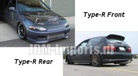 Image of Honda Civic 92-95 3D Type R Front & Rear Lips [SIX]