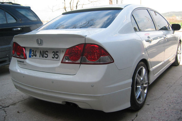 Image of Honda Civic 4D/Hybrid 05+ Mugen Look ABS Rear Lip [SIX]