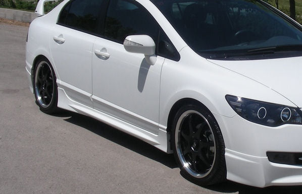Image of Honda Civic 4D/Hybrid 05+ Mugen Look ABS Sideskirts [SIX]