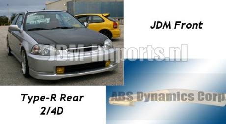 Image of Honda Civic 96-00 2/4D JDM Front & TypeR Rear Lips [SIX]