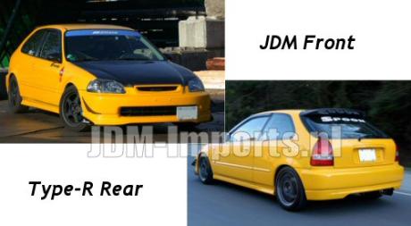 Image of Honda Civic 96-98 3D JDM Front & TypeR Rear Lips [SIX]