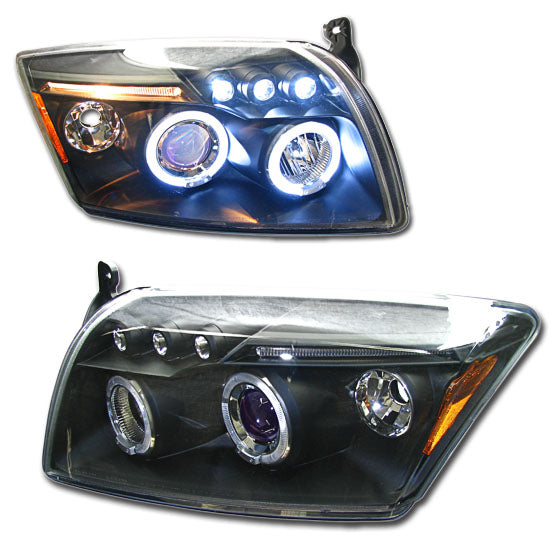 Image of Dodge Caliber 06+ Halo Projector Headlights Black [SR]