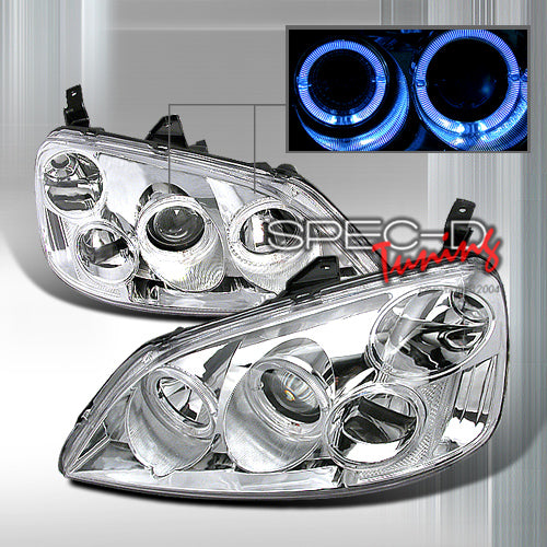 Image of Honda Civic 01-03 2D Projector Headlights Clear [KS]