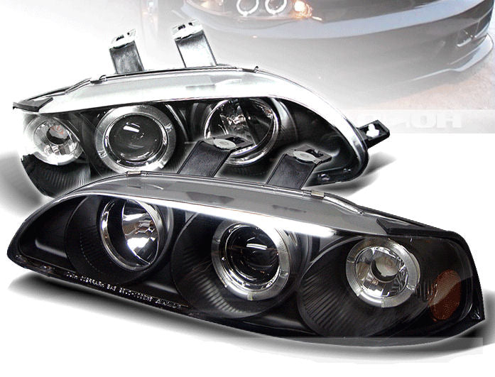 Image of Honda Civic 92-95 2/3D Projector Headlights Black [SR]