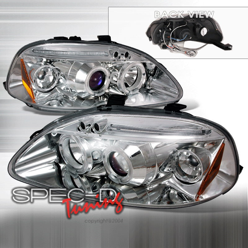 Image of Honda Civic 96-98 LED Projector Headlights Chrome [JY]