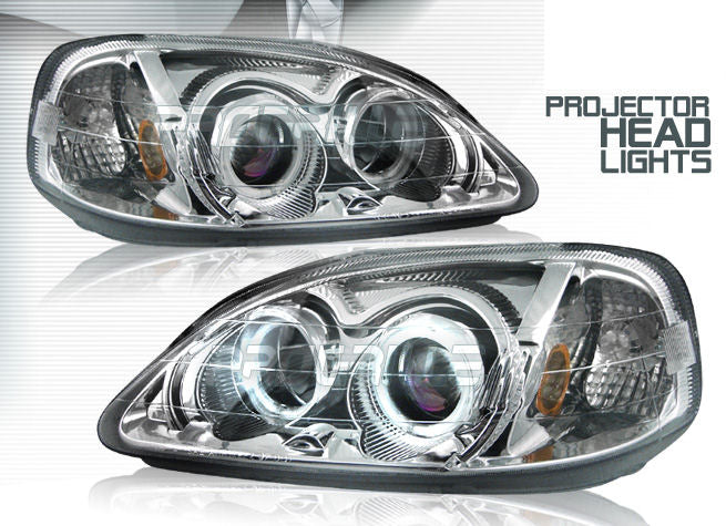 Image of Honda Civic 99-00 Projector Headlights Chrome [KS]