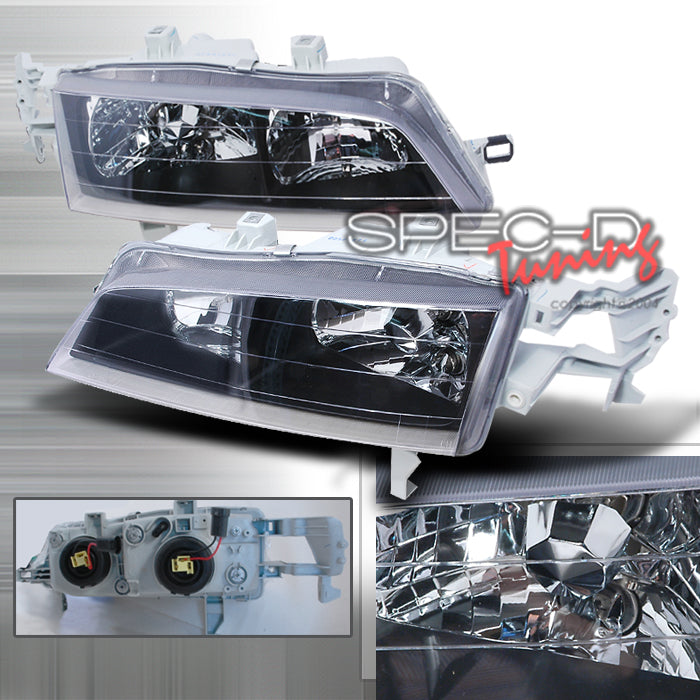 Image of Honda Accord 94-97 2D JDM Headlights Black [DEPO]