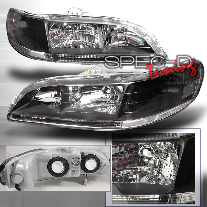 Image of Honda Accord 98-02 2D Black Clear Headlights [KS]