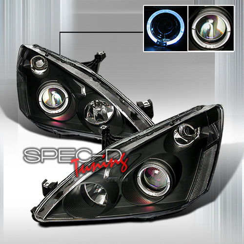 Image of Honda Accord 03-06 2D Coupe Projector Headlights Black [KS]