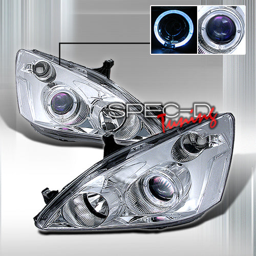 Image of Honda Accord 03-06 2D Coupe Projector Headlights Chrome [KS]