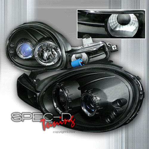 Image of Dodge Neon 00-02 Headlights 1-Piece Black [SR]