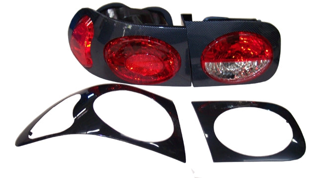 Image of Honda Civic 92-95 2/4D Taillights Black/Carbon [TYC]