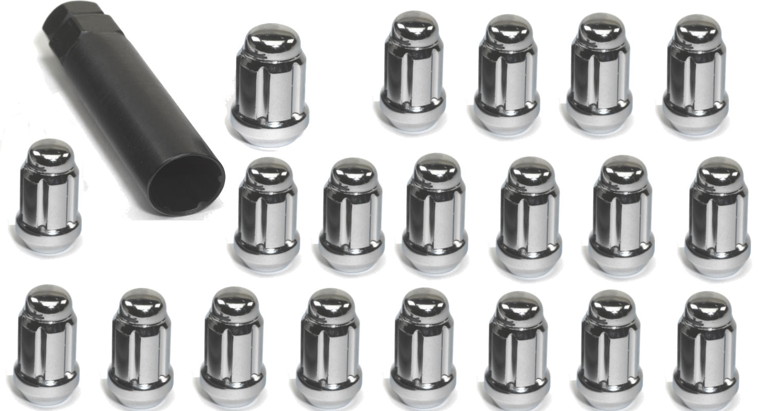 Image of Lightweight Wheel Lug Nuts Chrome SIX M12x1.25 +key