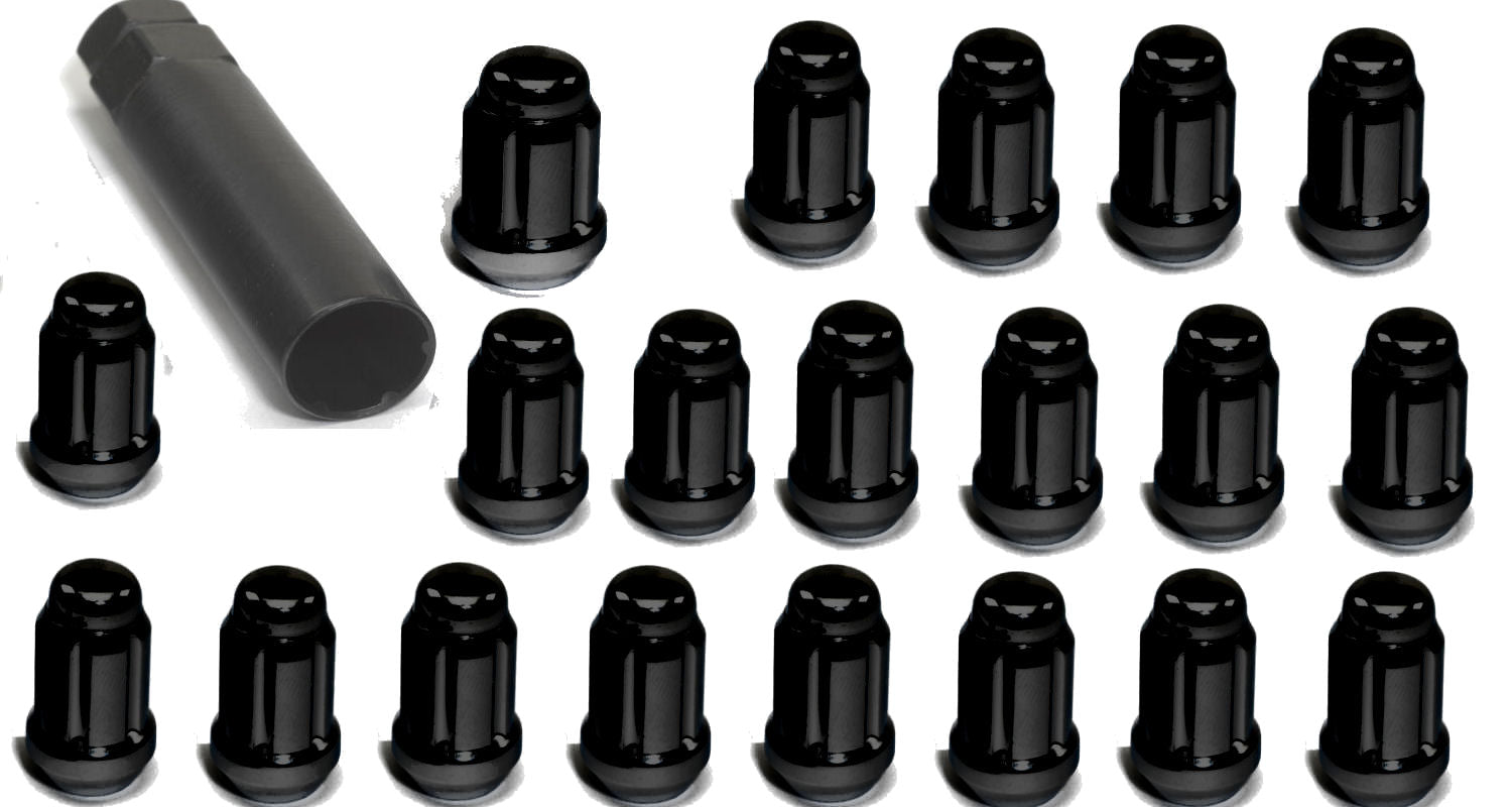 Image of Lightweight Wheel Lug Nuts Black SIX M12x1.25 +key