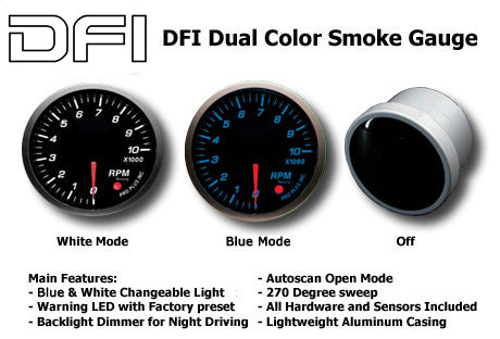 DFI-Blue/White-Smoke-Lens-Gauge-52mm---RPM-Tacho
