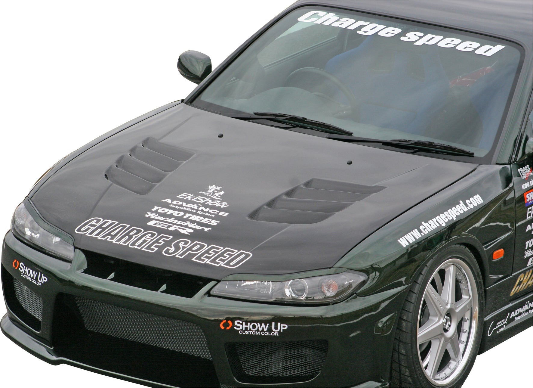 Image of Nissan S15 Chargespeed glasvezel motorkap + inlaat