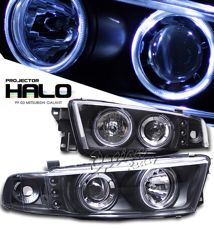 Image of Mitsubishi Galant 97-04 Angeleye Projector Headlights Black