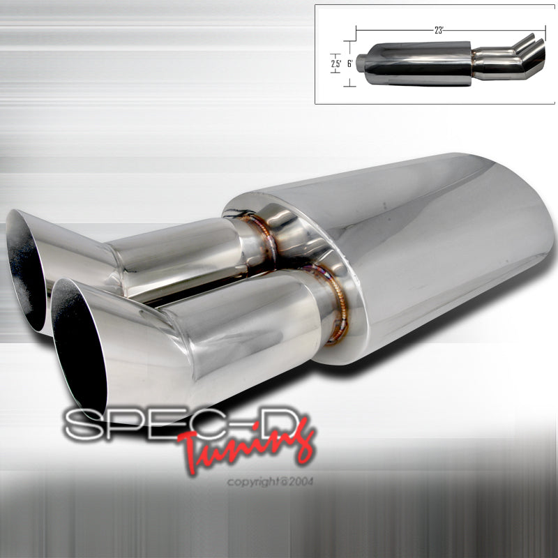 Image of Universal Stainless Steel Muffler DTM Polished Tip [SIX]