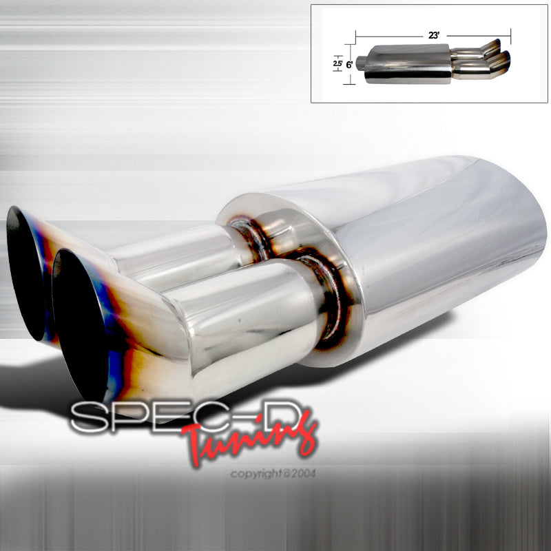 Image of Universal Stainless Steel Muffler DTM Titanium Tip [SIX]