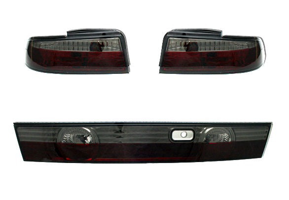 Image of Nissan S14 94-99 Red/Clear Smoke Taillights 3-Piece