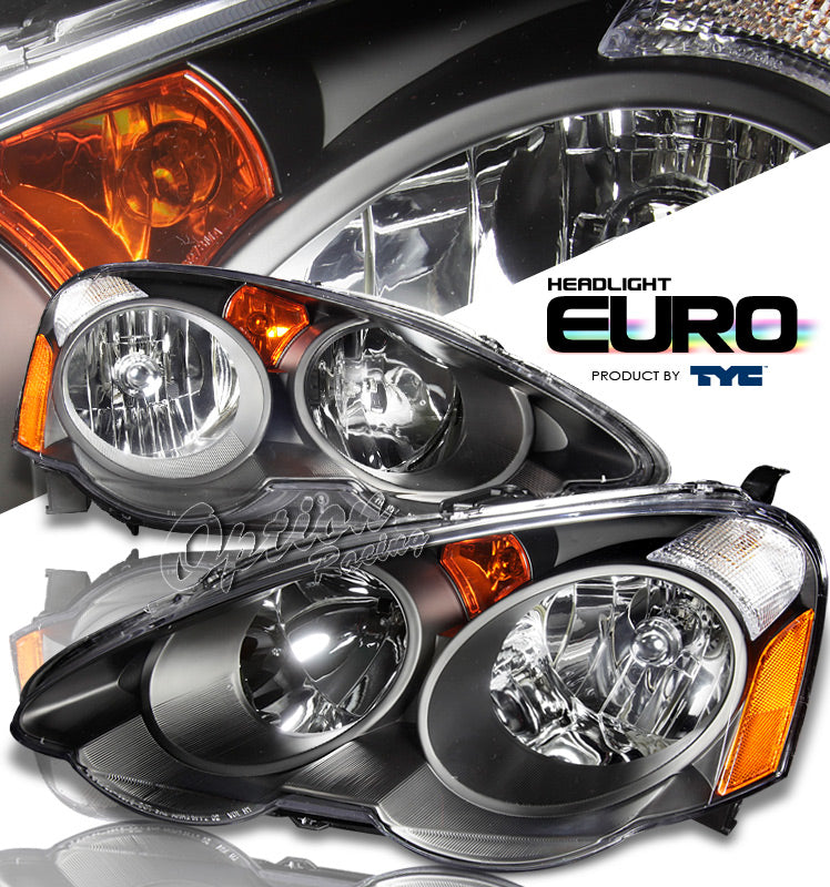 Image of Honda/Acura Integra/RSX 01-04 JDM Black TYC Headlights