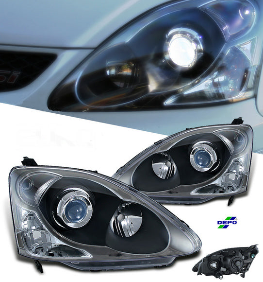 Image of Honda Civic 01-05 3D Clear Facelift Look Headlights H1/HB3
