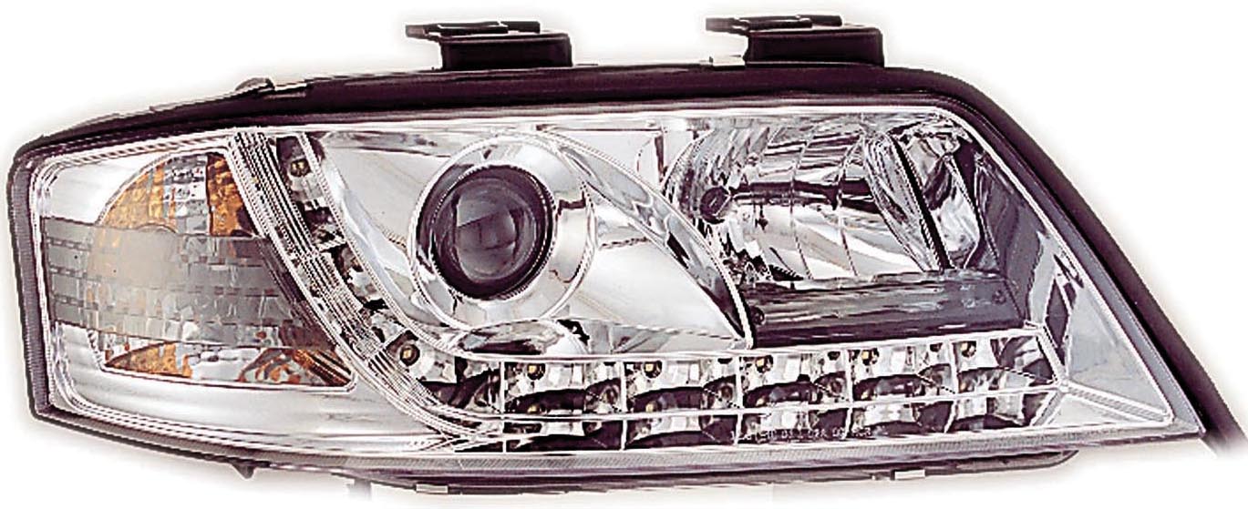 Image of Audi A6 97-99 R8 Style LED-koplampen Chroom V1