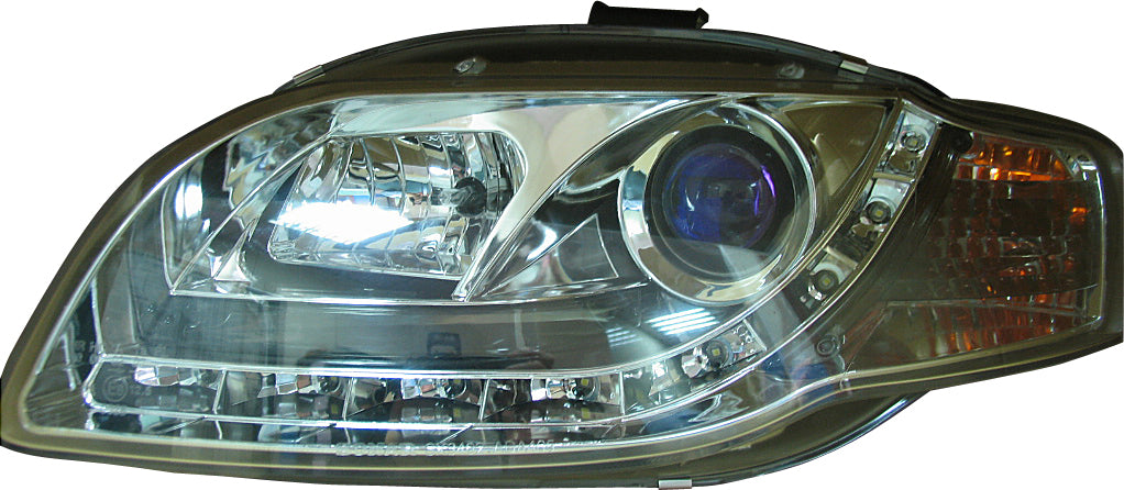 Image of Audi A4 05-08 R8 Style LED-koplampen Chroom V1