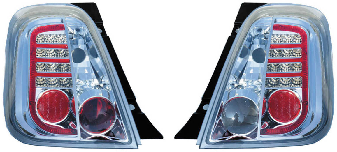 Fiat 500 07+ LED Achterlichten Chroom V1