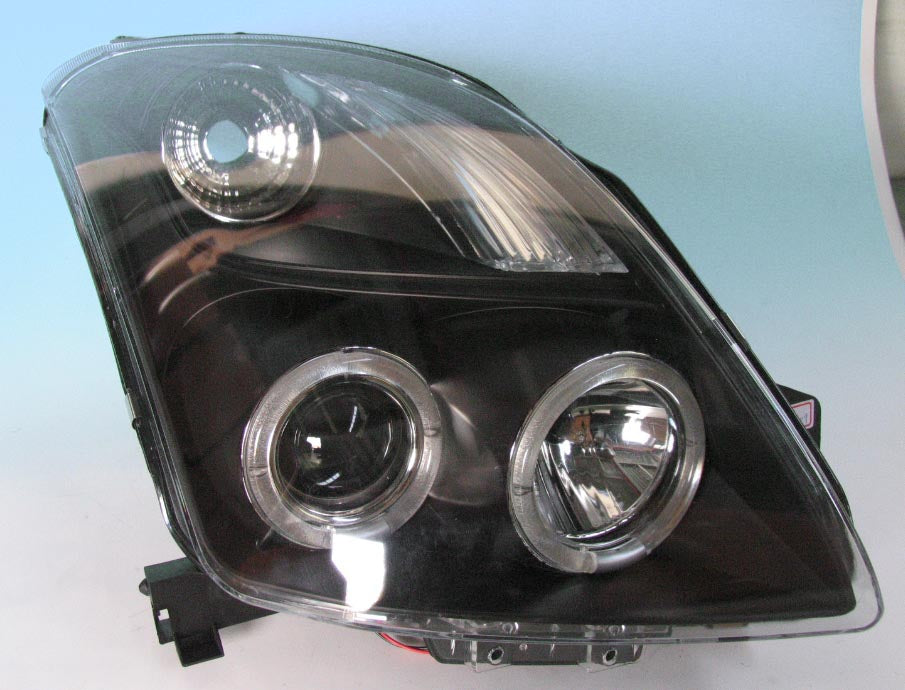 Suzuki Swift 05+ Angel Eye Koplampen Zwart V1