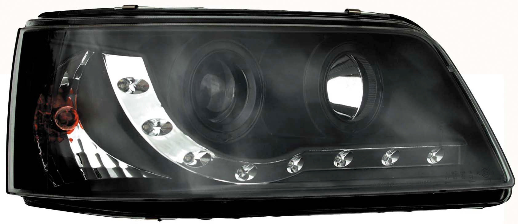 Image of VW T5 03+ R8 Style LED-koplampen Zwart V1